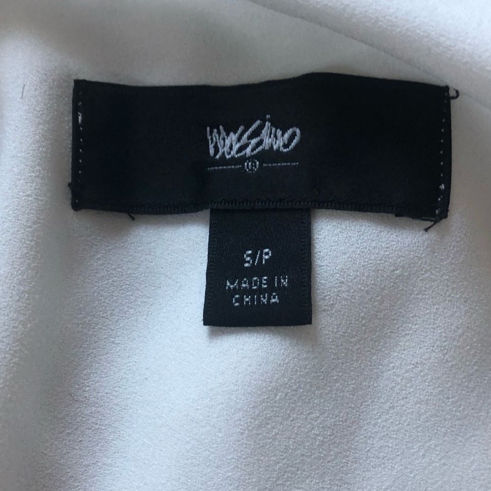 𝅺WHITE Mossimo billowy button down blouse with roll cuff sleeves size small EUC - Picture 6 of 7